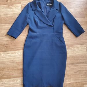 Sandra Angelozzi Collared Navy Dress